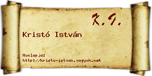 Kristó István névjegykártya